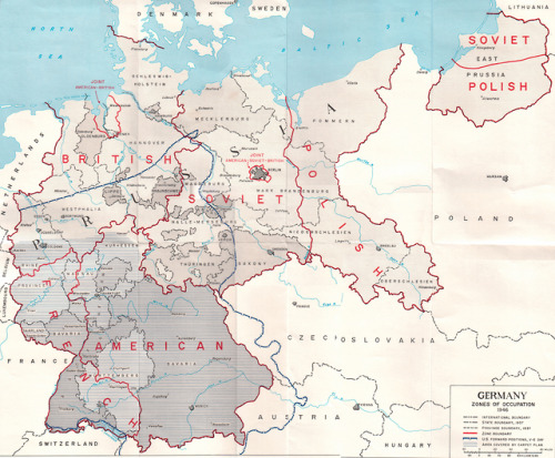 Map of the occupation zones of Germany in 1945.... - Maps on the Web