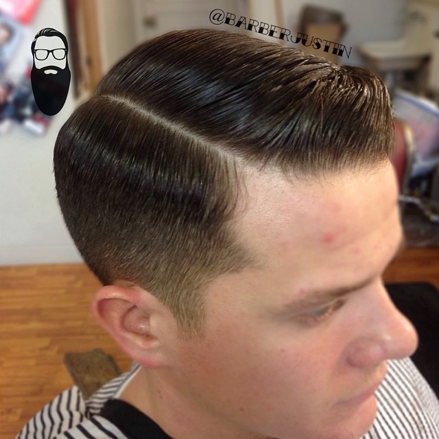 Taper Everything — 2 blade fade SIDE PART. #barber #barbers...