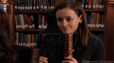 Image result for rory gilmore books gif