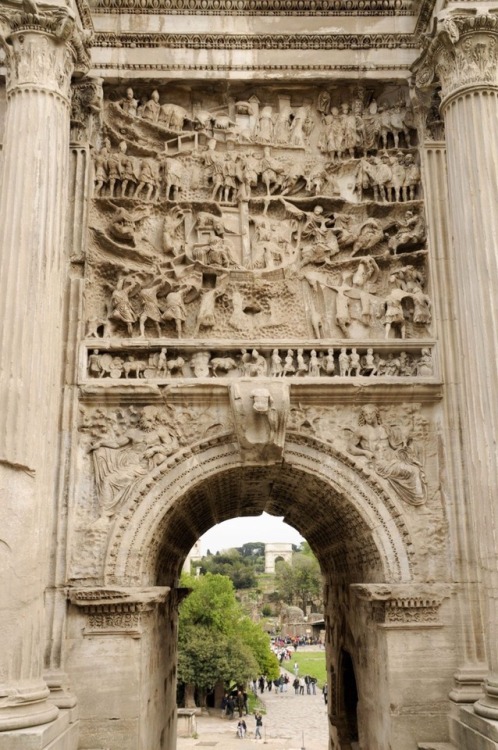 malemalefica:Arch of Septimius Severus, Rome. Erected in 203 to...