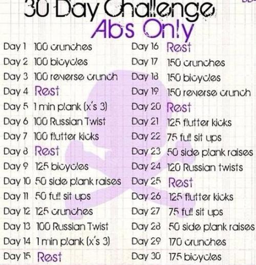 30 Day Workout Challenge Tumblr