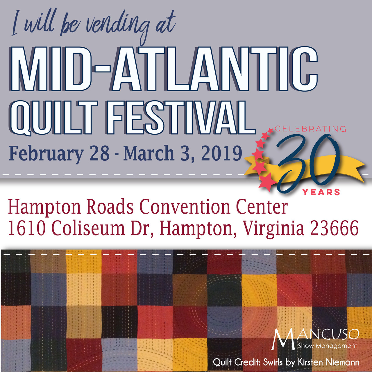 Fabric Hut — MidAtlantic Quilt Festival is just a month away!...