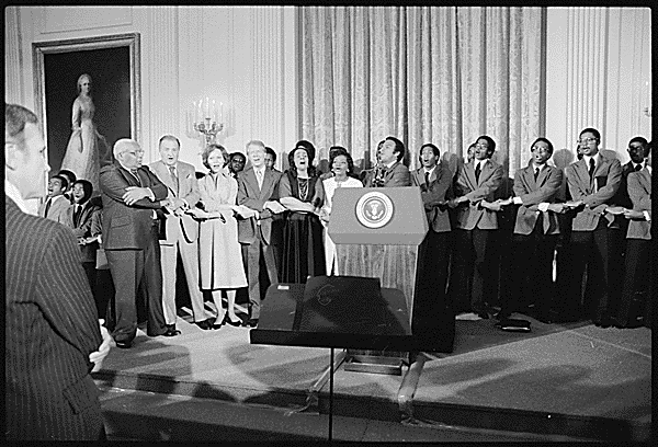 Jimmy Carter with Coretta Scott King, Martin Luther King, Sr....