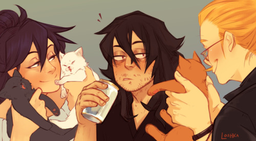 loshka:drunk aizawa gonna get surprised with kittens