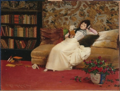 books0977:La Lecture (c.1895). Georges Croegaert...