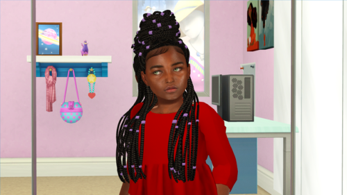 redheadsims-cc:IZZA HAIR  - KIDS VERSIONProportional size for...