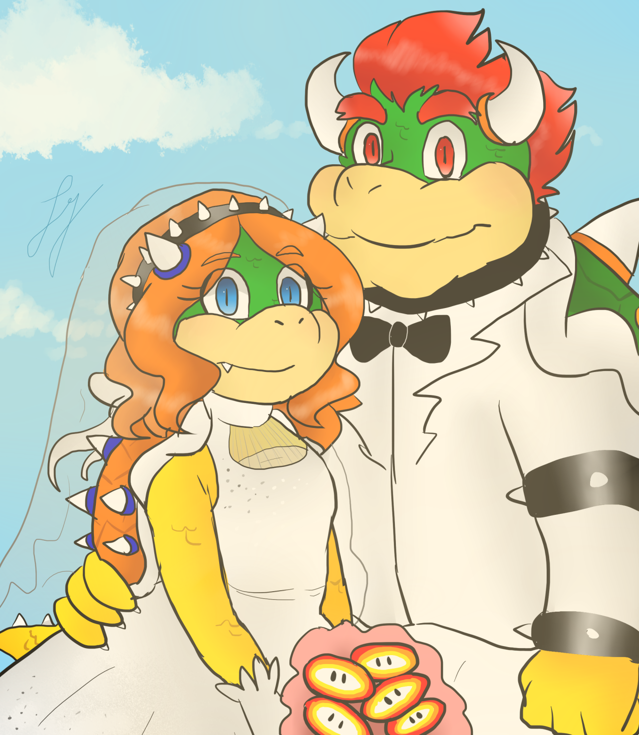 peach and bowser wedding