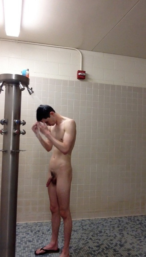 Hot asian taking a shower