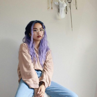 Asian Girl Violet Hair Tumblr