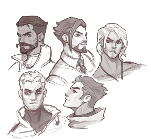 paw-leena:Some doodles of my favorite dudes from ow uwu