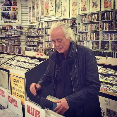 Jimmy Page crate digging
