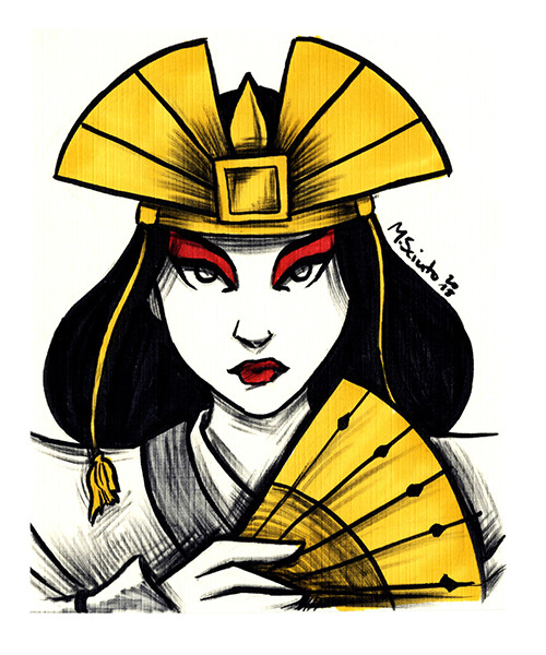 m-sciuto:Avatar Kyoshi ink sketch