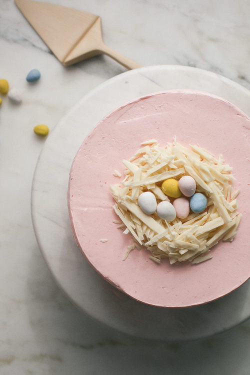 strawberry malted milkshake cake.