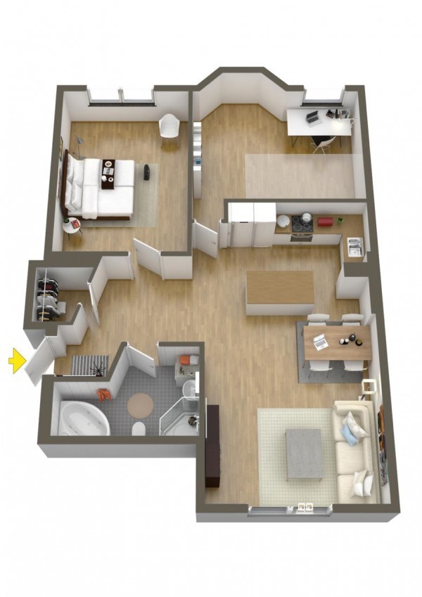 Home Designing — 40 More 2 Bedroom Home Floor Plans (via 40 More 2...