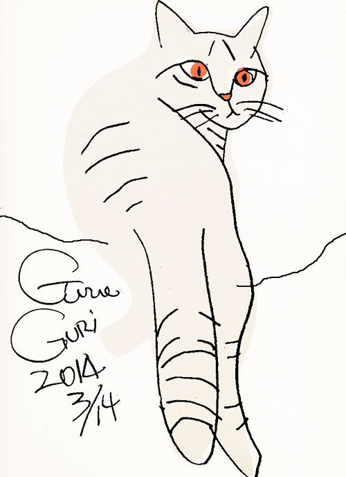 イラストレーター森俊憲が描く猫のイラスト Guraguri シリーズです シンプルな線と色面で構成することを心がけて現在修行中です It Is The Illustration Guraguri Series Of The Cat Which I Am And Illustrator Toshinori Mori Draws I Try To Compose It Of