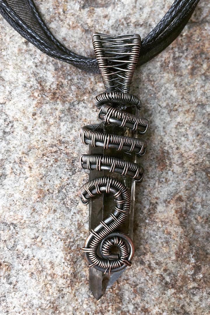 charm, unique wedding rings, today, followme, photooftheday Look at this beautiful piece of all natural uncut Smoky Quartz wrapped in oxidized copper wire! If interested in purchasing this Pendant check out my Etsy store, link is in my bio. Thank you for all your love and support , creationsbycaryssa 