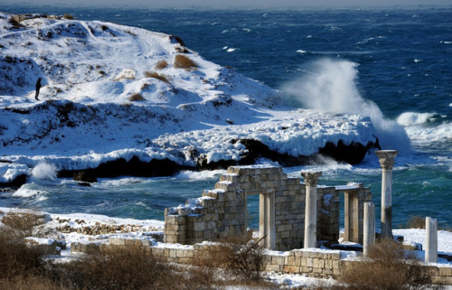 romebyzantium:The Byzantine Basilica ruins in winter,...