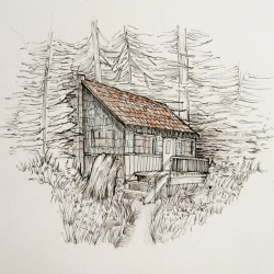 Wood Cabin Drawing Tumblr