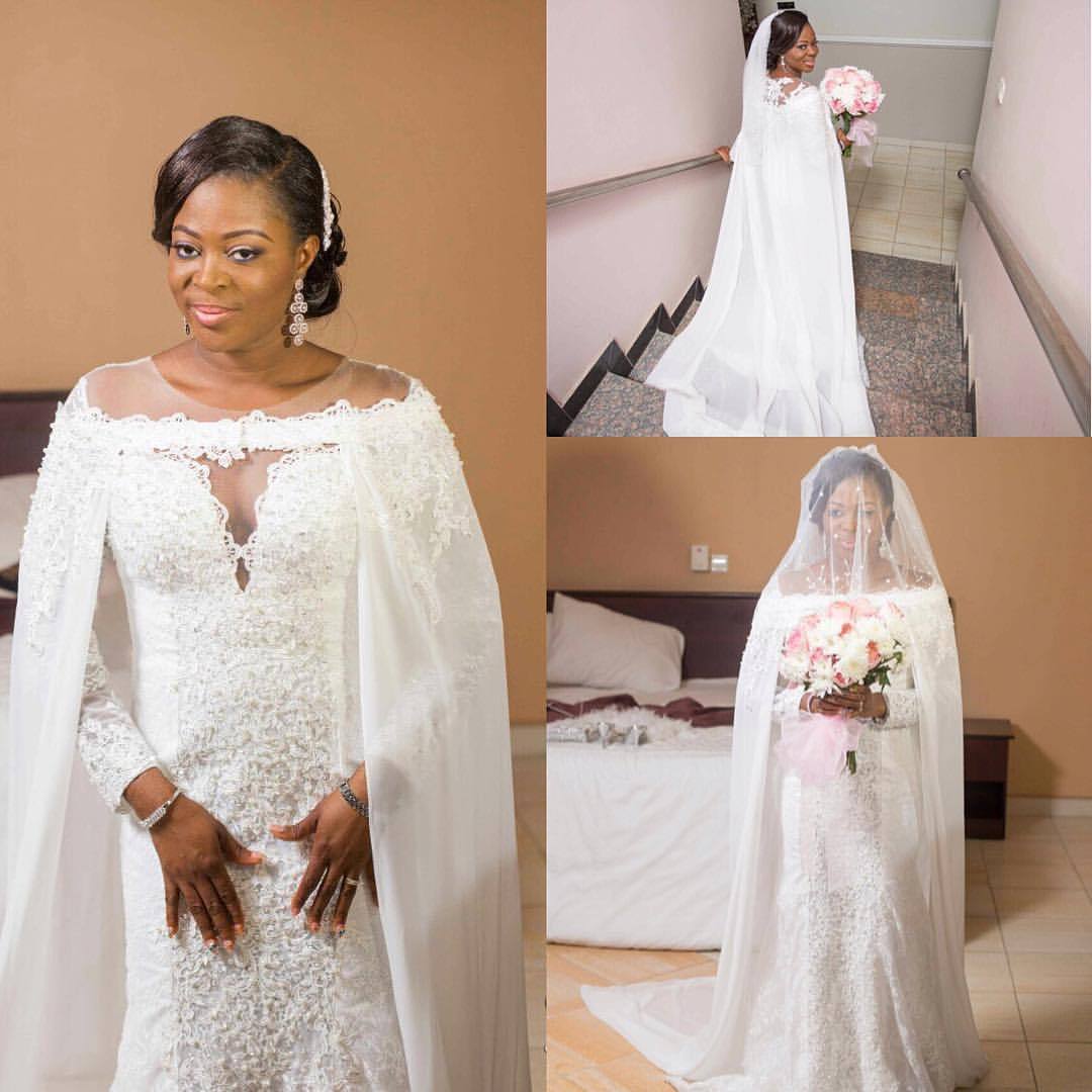 Image result for nigerian wedding dress with cape