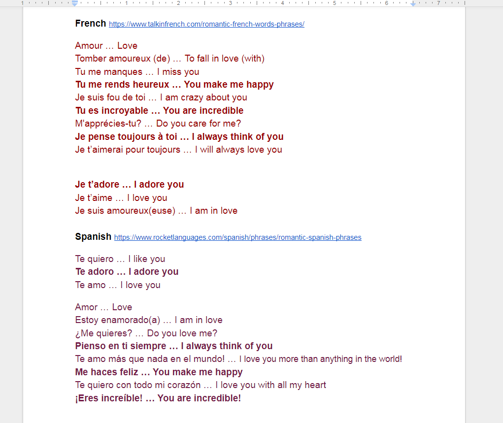 How do you say let us meet in spanish You make me crazy in french