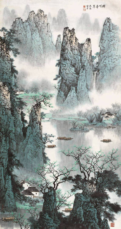 changan-moon:Chinese Shanshui paintings by 白雪石 Bai Xueshi