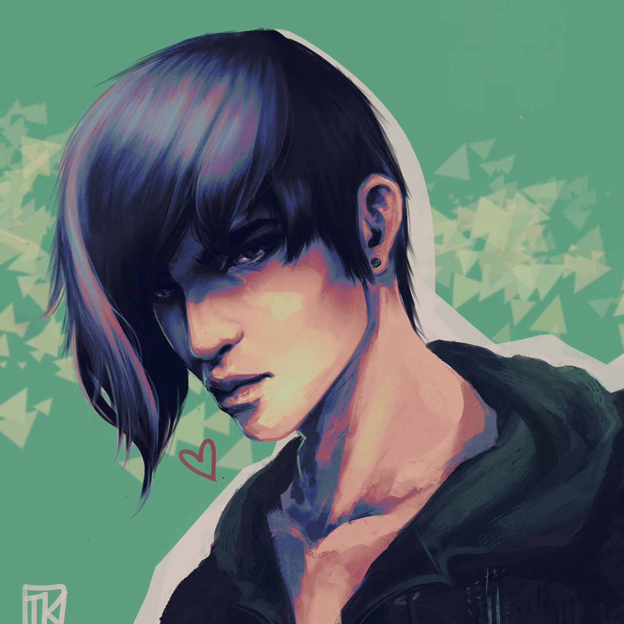 art by tk | old drawing of sebastian from stardew valley