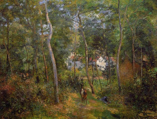 artist-pissarro:The Backwoods of l'Hermitage, Pontoise, 1879,...