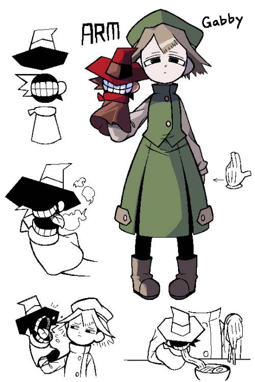 my art original gabby arm stumble into battle the puppet has an australian accent and is an asshole in case you needed to know
