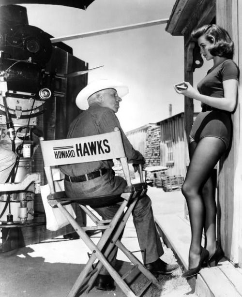 oldhollywoodmonamour:Howard Hawks discusses scenes with Angie...