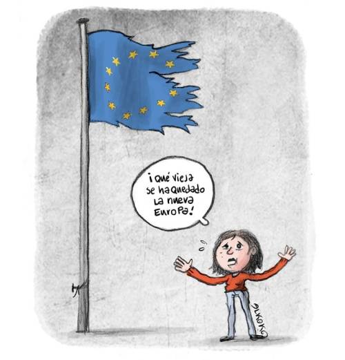 LA VIEJA NUEVA EUROPA La crisis de los refugiados saca los colores a la Unión Europea. Viñeta en @el.estafador #PoliticalCartoons #Refugees https://www.instagram.com/p/B9Tv4OqKRpG/?igshid=14fqmzbl3ys4k