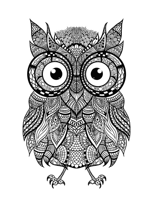 unique coloring pages owl designs - photo #21
