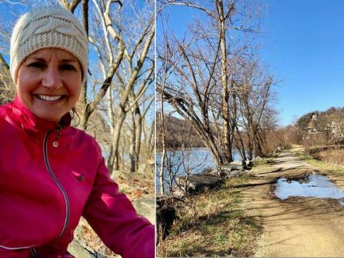 Nice, easy C&O towpath 10K.  Beautiful sunshine, blue skies....