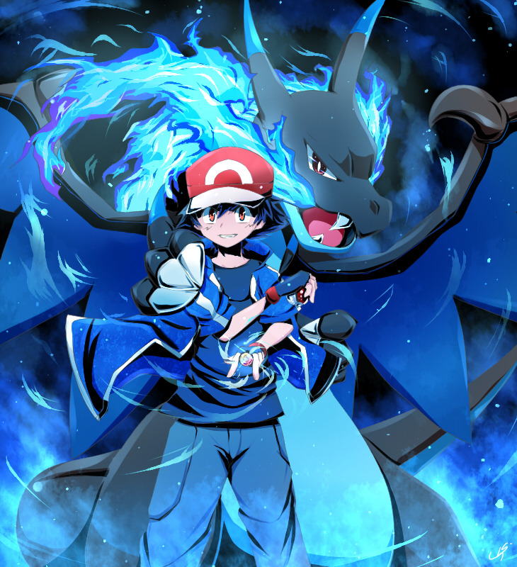 Pokemon First — Mega Charizard X and Ash (XY)