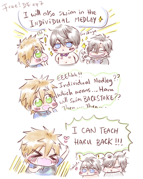 I wanted Makoto to teach Haru how to swim backstroke but I...