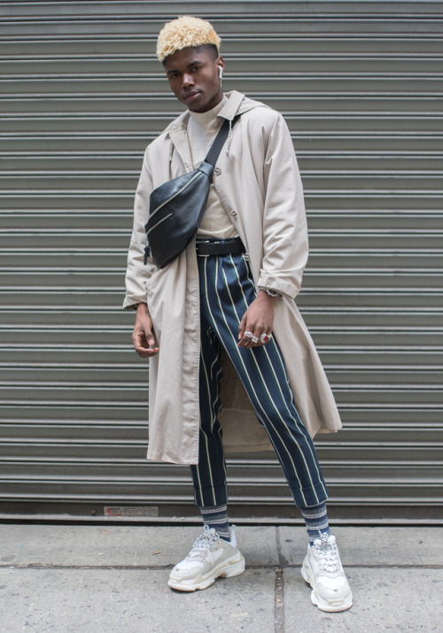 nyc-looks:Deon, 19“I’m wearing a thrifted trench coat from a...