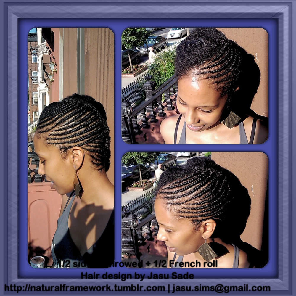 Natural Framework Cornrows French Roll Naturalhair