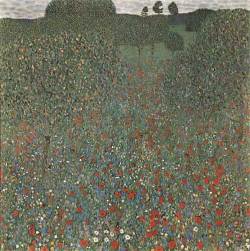 gustavklimt-art:Poppy Field1907Gustav Klimt