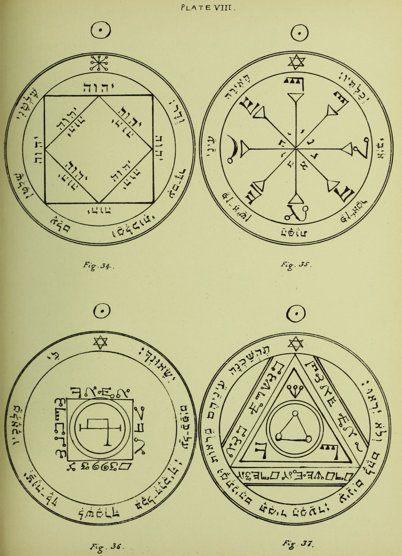 nemfrog - Plate VIII. 3rd, 4th, 5th & 6th pentacles of the...