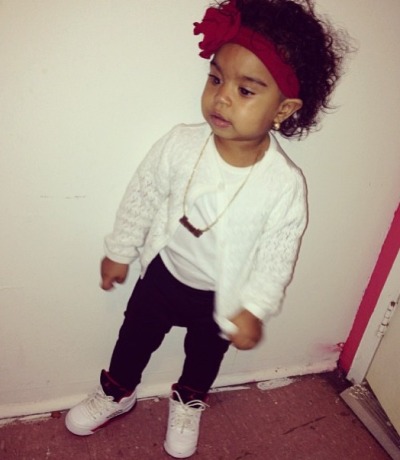 baby girl with jordans