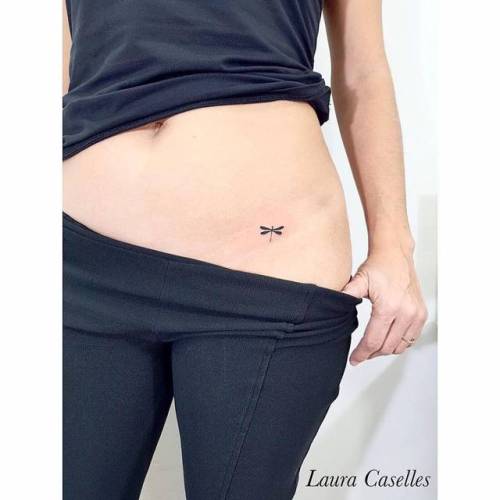 By Laura Caselles, done at Laude Tattoo, Móstoles.... insect;small;hip;micro;dragonfly;animal;tiny;laura caselles;ifttt;little;minimalist