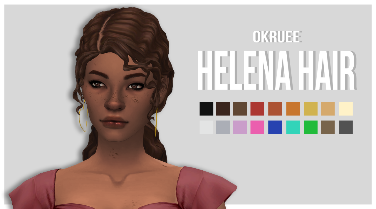 Helena Hairâ€œ- should be BGC!
- hat compatible
- all 18 EA colours
- custom thumbnail
- disabled for random
â€
download (sfs)