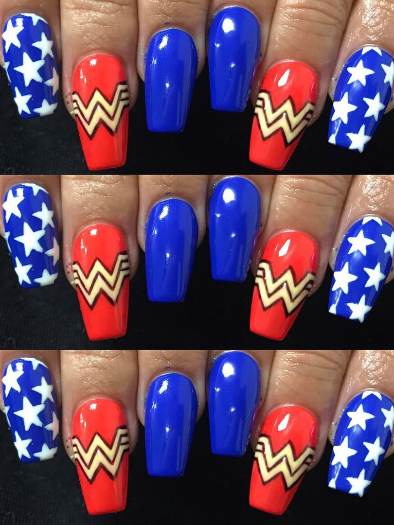 zoya, v nails, fall nails, black toenail, ck nails Hand drawn nail art , wonderwomannails 