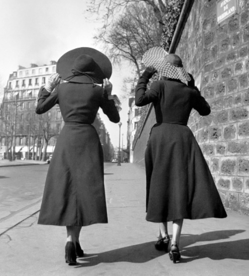We Had Faces Then — Fashions by Alwin Camble, Paris, 1949, a photo by...