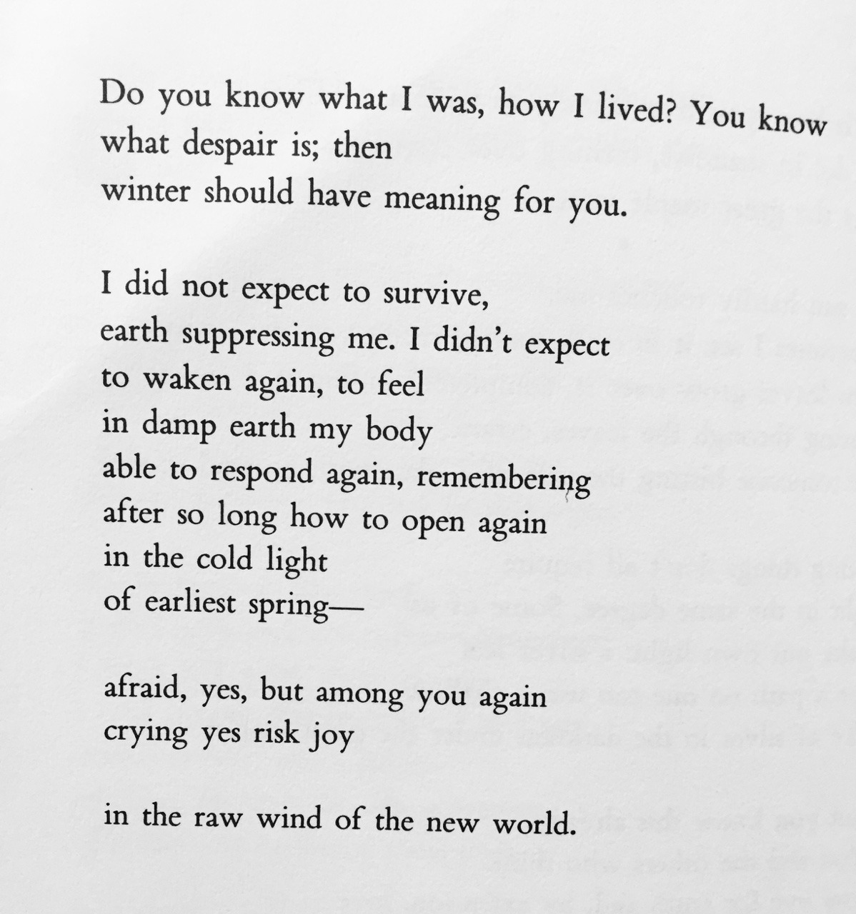 All Latitudes All Longitudes — Louise Gluck, “snowdrops”