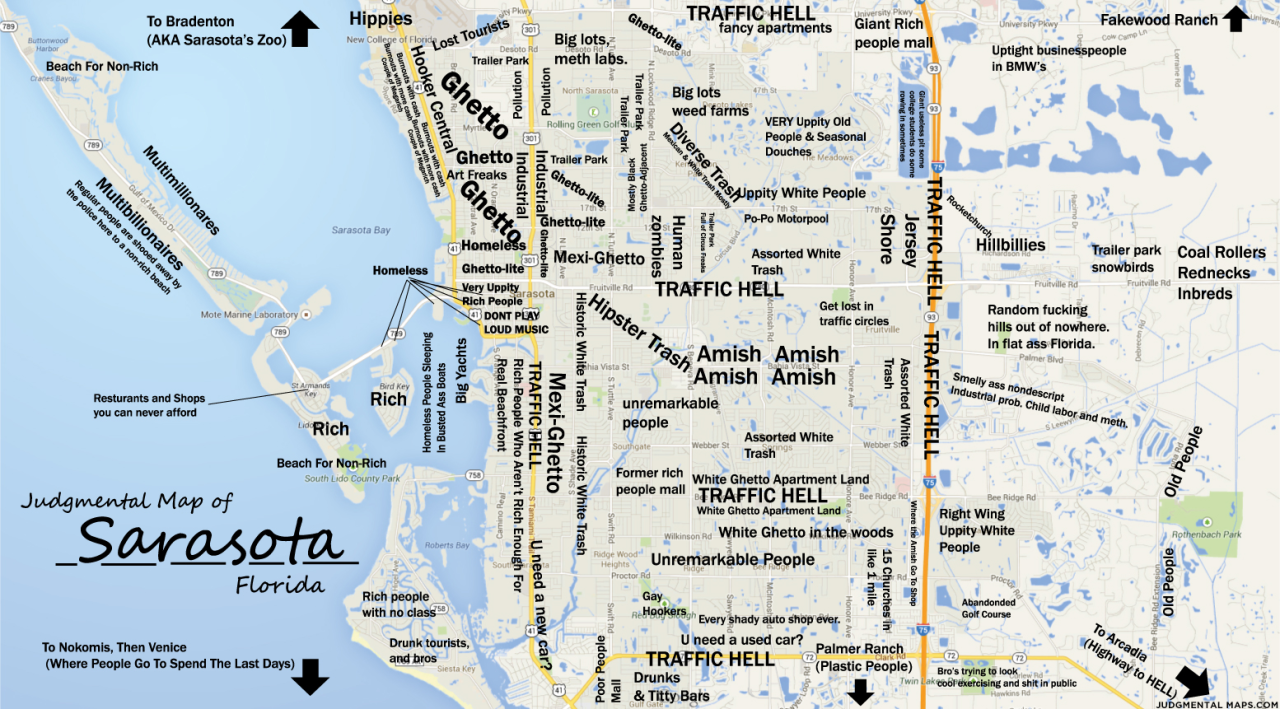 Judgmental Maps Sarasota Fl By Tony Copr 2014 Tony All Rights