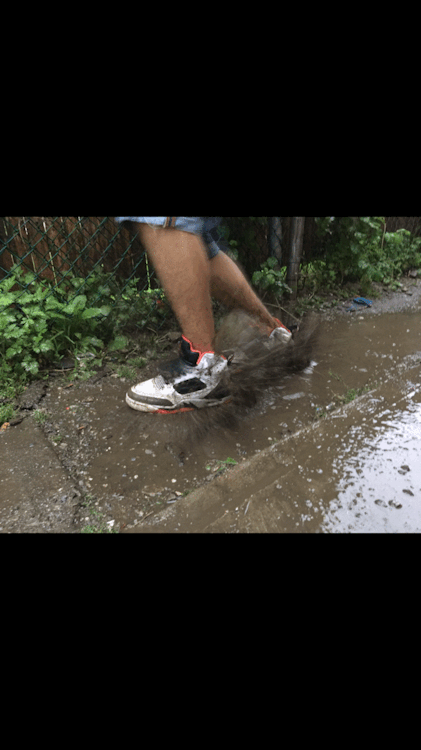 sneakfreak0101:My boyb"A" splashing in his Jordan Son...