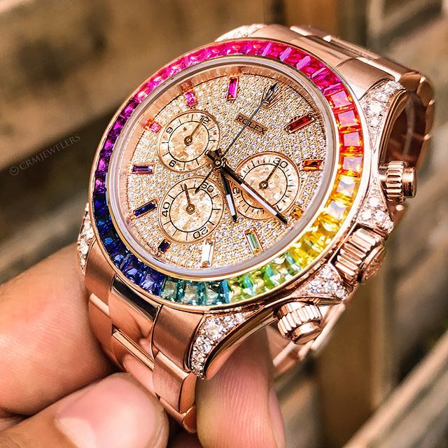 rolex rainbow daytona rose gold