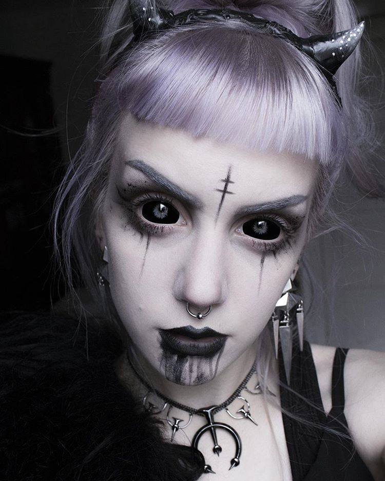 Demon Makeup Female
 Manic Moth Demon Girl Makeup of today 😈 For some reason I’m