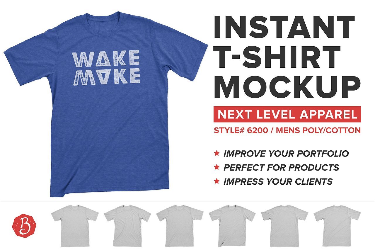 Download DESIGN MOCKUPS - Next Level Poly/Cotton Shirt Mockups T-Shirt...