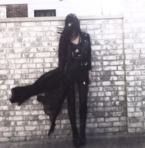 dark fashion dark clothes black clothes black fashion black and white b&w black black hair dark leather jacket leather fashion clothes girl goth street goth dress